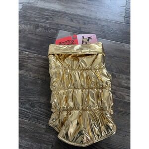 New Boots And Barkley Gold Dog Vest Size Medium Up To 40lbs Warm Inside Fabric